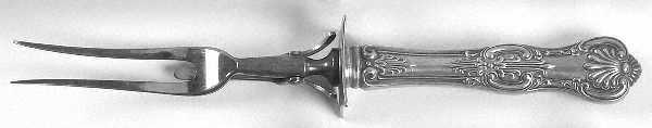 Kings (Sterling, 1903) Large Stainless-Prong Roast Carving Fork