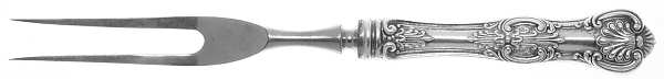Kings (Sterling, 1903) Small Steak Carving Fork with Stainless Prongs