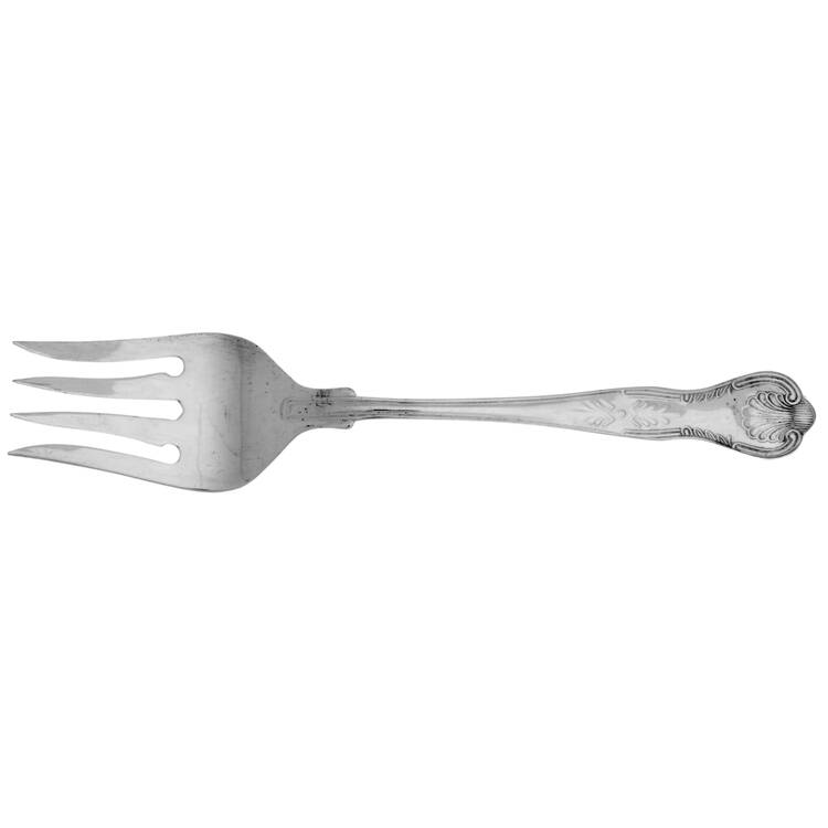 Kings (Silverplate, 1987) Medium Solid Cold Meat Serving Fork by Wallace Silver