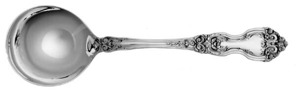 La Reine (Sterling, 1921, No Monograms) Round Bowl Soup Spoon (Bouillon)