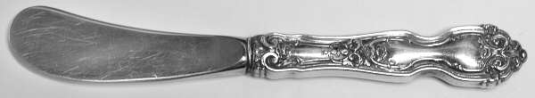 La Reine (Sterling, 1921, No Monograms) Butter Spreader Hollow Hdl-Paddle/Stainless Blade