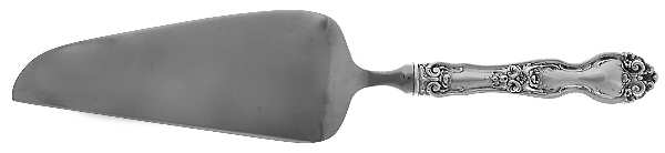 La Reine (Sterling, 1921, No Monograms) Pie & Cake Server with Stainless Blade by Wallace Silver