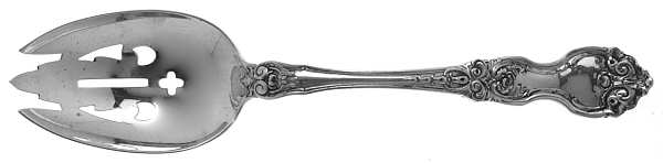 La Reine (Sterling, 1921, No Monograms) Pierced Tablespoon (Serving Spoon) by Wallace Silver
