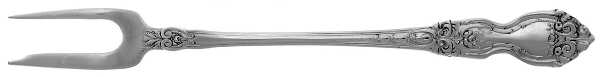 La Reine (Sterling, 1921, No Monograms) Short Handle Pickle/Olive Fork by Wallace Silver