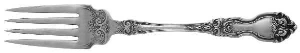La Reine (Sterling, 1921, No Monograms) Individual Solid Fish Fork