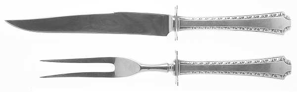 Larkspur (Sterling, 1939) 2 Piece Small Carving Set W/ Sterling Guard