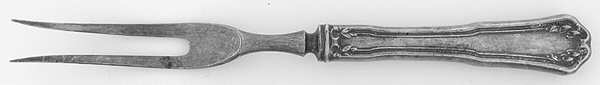 Laurel (Silverplate, 1910) Small Steak Carving Fork with Stainless Prongs