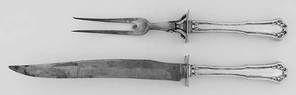 Laurel (Silverplate, 1910) Large 2-Piece Roast Carving Set w/Stainless Blade