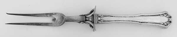 Laurel (Silverplate, 1910) Large Stainless-Prong Roast Carving Fork