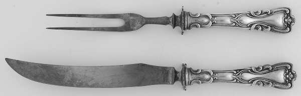 Lady Windsor-Victoria (Sterling, 1957) 2 Piece Small Carving Set W/ Sterling Guard