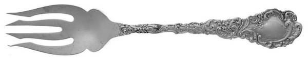 Louvre (Sterling, 1893) Large Individual Solid Fish/Salad Fork