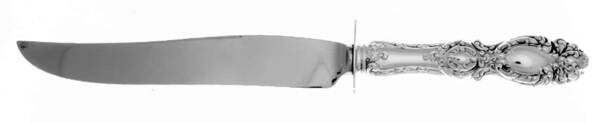 Lucerne (Sterling, 1896, No Monograms) Small Carving Knife Stainless Blade W/Sterling Gua