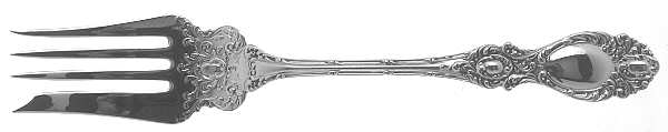 Lucerne (Sterling, 1896, No Monograms) Medium Solid Cold Meat Serving Fork