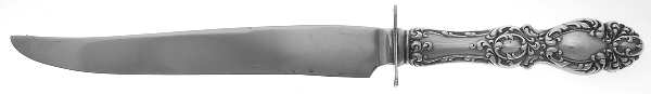 Lucerne (Sterling, 1896, No Monograms) Small Carving Knife W/Sterling Guard
