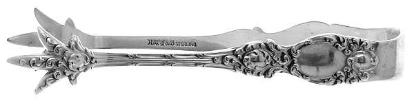 Lucerne (Sterling, 1896, No Monograms) Small Sugar Tongs