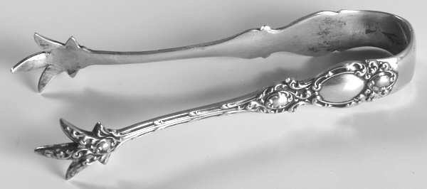 Lucerne (Sterling, 1896, No Monograms) Large Sugar Tongs