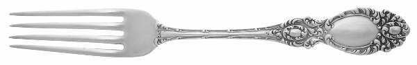 Lucerne (Sterling, 1896, No Monograms) Fork by Wallace Silver