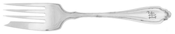 Marquette (Silverplate, 1911) Monogram Medium Solid Cold Meat Serving Fork by Wallace Silver