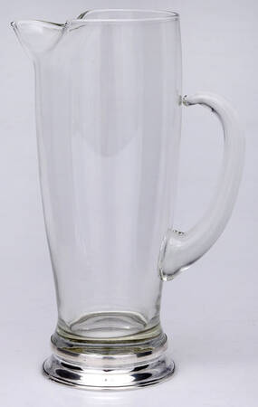 Sterling Hollowware Crystal Martini Pitcher W/Sterling Base
