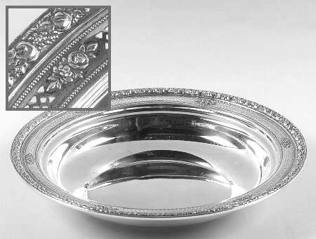 Sterling Hollowware Medium Sterling Pierced Round Vegetable