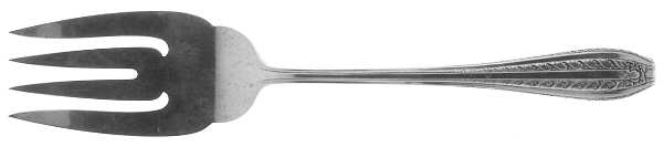 Mozart (Sterling, 1938) Medium Solid Cold Meat Serving Fork