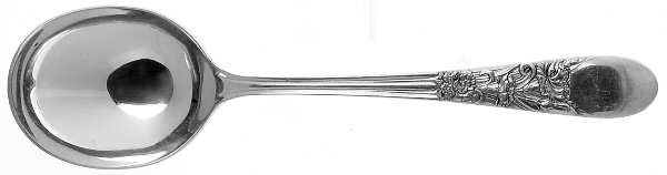 Nine Flowers (Silverplate, 1933) Round Bowl Soup Spoon (Gumbo)