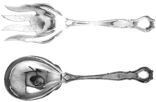 Nile (Sterling, 1908, No Monograms) (2 Pc) Solid Salad Set