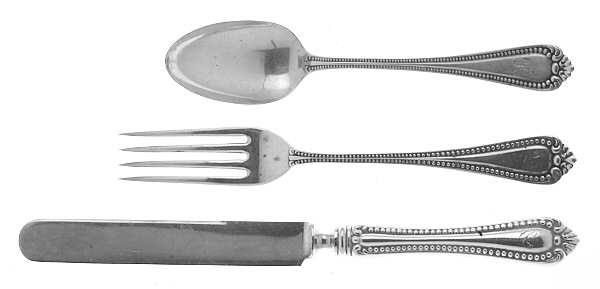No. 4 (Sterling, 1896) 3-Piece Youth Set (Knife, Fork & 5 O'Clock Spoon)