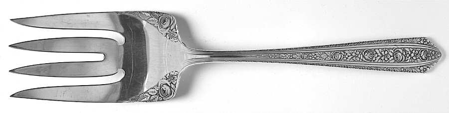 Normandie (Sterling, 1933) Large Solid Cold Meat Serving Fork