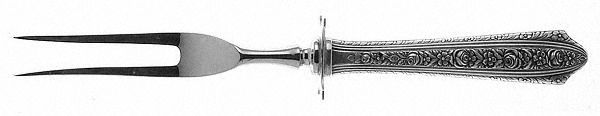 Normandie (Sterling, 1933) Small Steak Carving Fork with Stainless Prongs