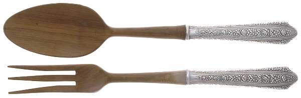 Normandie (Sterling, 1933) Wooden Bowl 2-Piece Salad Set