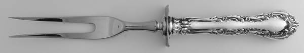 Irving (Sterling, 1900, R, W & S Stamp) Small Steak Carving Fork with Stainless Prongs by Wallace Silver