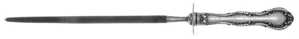 Irving (Sterling, 1900, R, W & S Stamp) Large Knife Sharpener-Steel Rod w/Sterling Guard