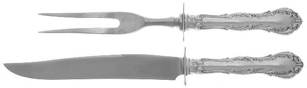 Irving (Sterling, 1900, R, W & S Stamp) 2 Piece Small Carving Set W/ Sterling Guard