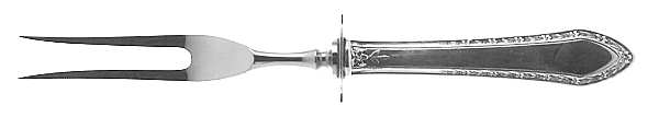 Orange Blossom (Sterling, 1923) Small Steak Carving Fork with Stainless Prongs