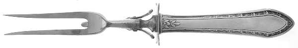Orange Blossom (Sterling, 1923) Lg Carving/Roast Fork-Stn Prong w/Sterling Guard