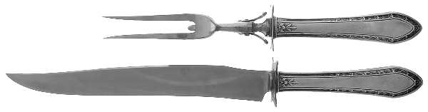 Orange Blossom (Sterling, 1923) (2 Pc)Carving Set-Lg Stnbl/Roast w/Sterling Guard