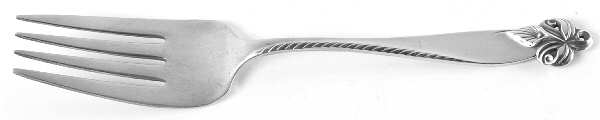 Orchid Elegance (Sterling, 1956) Medium Solid Cold Meat Serving Fork