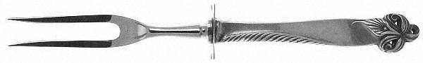 Orchid Elegance (Sterling, 1956) Small Steak Carving Fork with Stainless Prongs