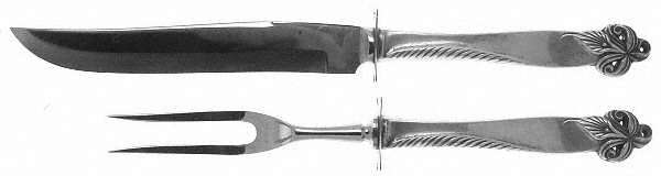 Orchid Elegance (Sterling, 1956) Small Steak 2-Piece Carving Set w/Stainless Blade