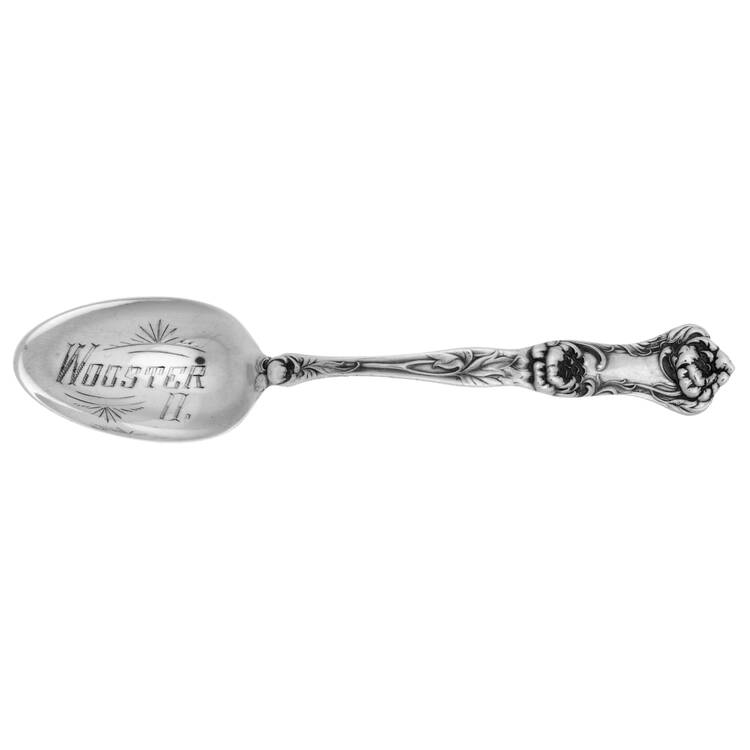 Peony (Sterling, 1906, No Monograms) Souvenir Spoon (Teaspoon)