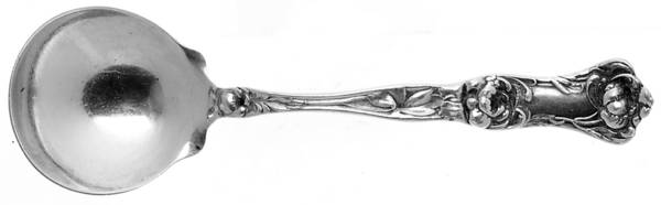 Peony (Sterling, 1906, No Monograms) Round Bowl Soup Spoon (Bouillon)