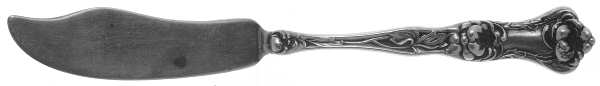 Peony (Sterling, 1906, No Monograms) Flat Handle Master Butter Knife