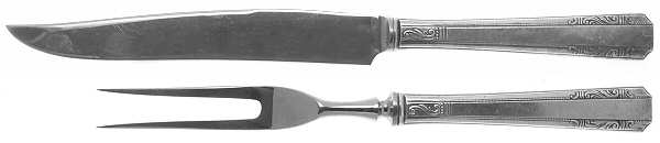 Personality (Silverplate, 1938, No Monograms) Small Stainless Blade 2-Piece Steak Carving Set