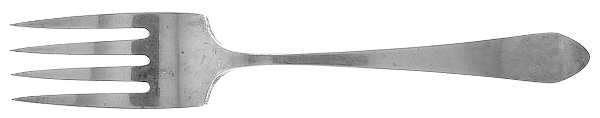Plain Colonial (Sterling) Small Solid Cold Meat Serving Fork