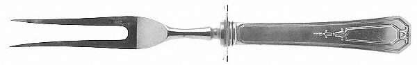 Princess Mary (Sterling, 1922, No Monos) Small Steak Carving Fork with Stainless Prongs