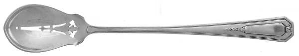 Princess Mary (Sterling, 1922, No Monos) Pierced Bowl Short Handle Olive Spoon