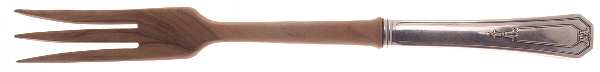 Princess Mary (Sterling, 1922, No Monos) Salad Serving Fork with Wooden Prongs
