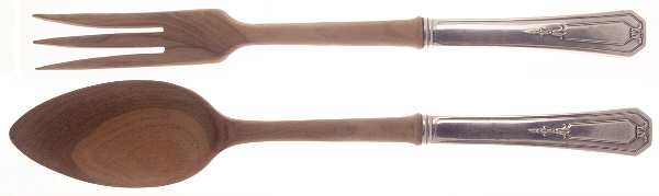 Princess Mary (Sterling, 1922, No Monos) Wooden Bowl 2-Piece Salad Set