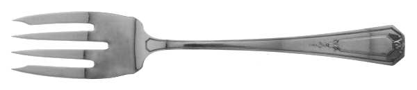 Princess Mary (Sterling, 1922, No Monos) Small Solid Cold Meat Serving Fork